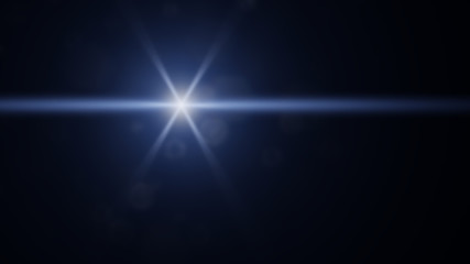 beautiful abstract  blue lens flare effect overlay texture with bokeh effect and light streaks in front of a black background