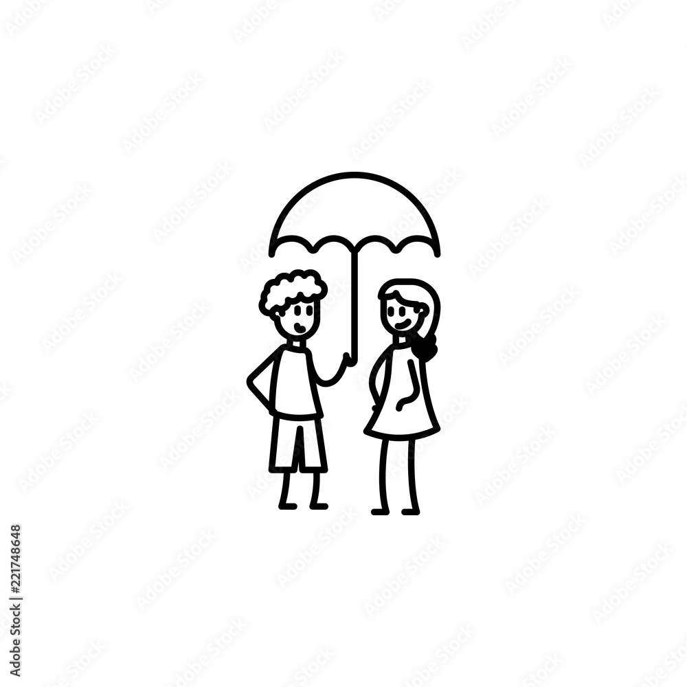 Poster protect girlfriend icon. element of friendship icon for mobile concept and web apps. thin line prote