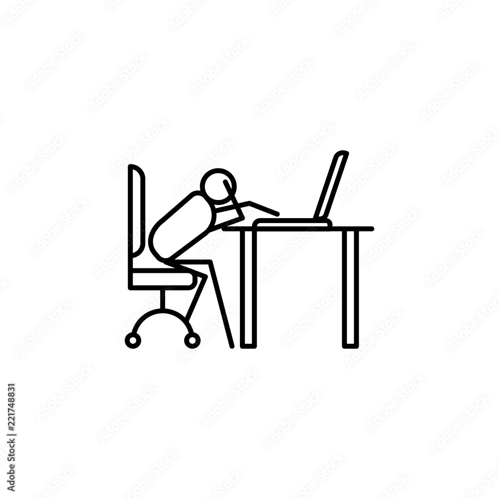 Poster do not work at work outline icon. element of lazy person icon for mobile concept and web apps. thin 