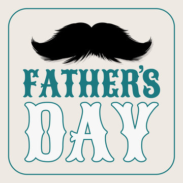 Fathers Day Holiday Poster with Mustache Silhouette. Moustaches Clipart. Paper Cutting Design. Mustache for barbershop. Mustache Advertising Sale Banner