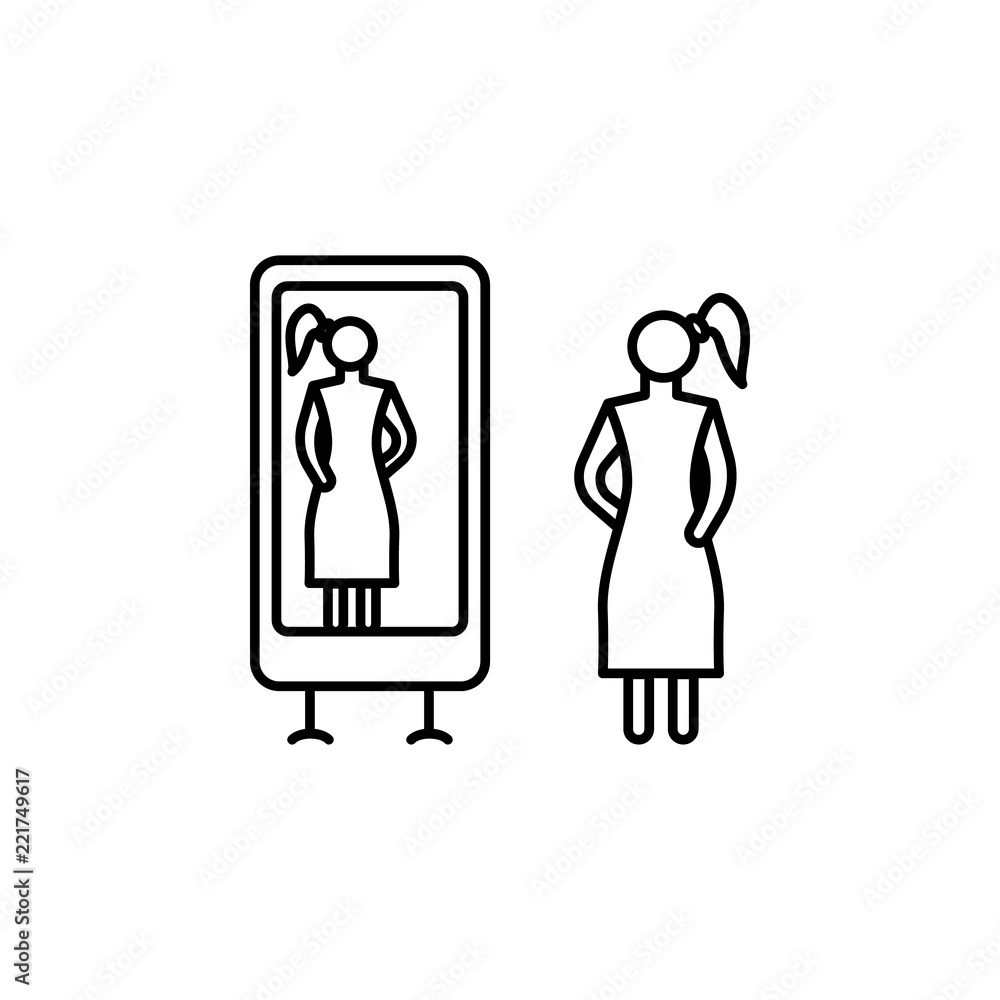 Poster try on a dress outline icon. element of shopping icon for mobile concept and web apps. thin line try