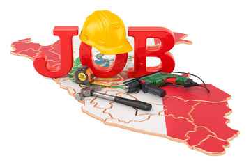 Naklejka premium Job Vacancies in Peru concept, 3D rendering