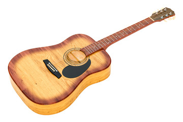 Wooden guitar, 3D rendering