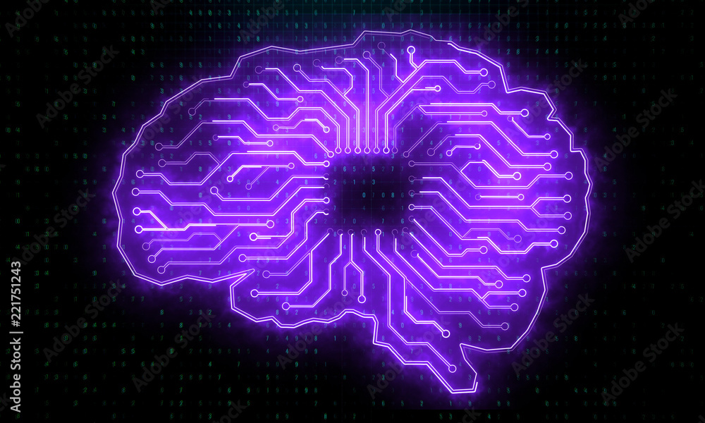 Poster abstract circuit brain texture