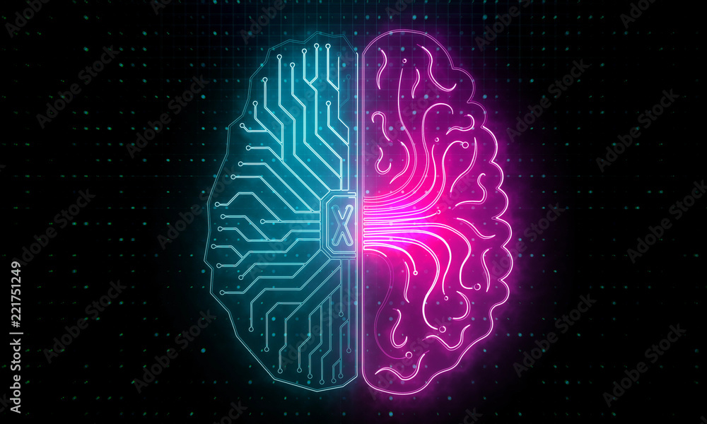 Poster abstract circuit brain backdrop