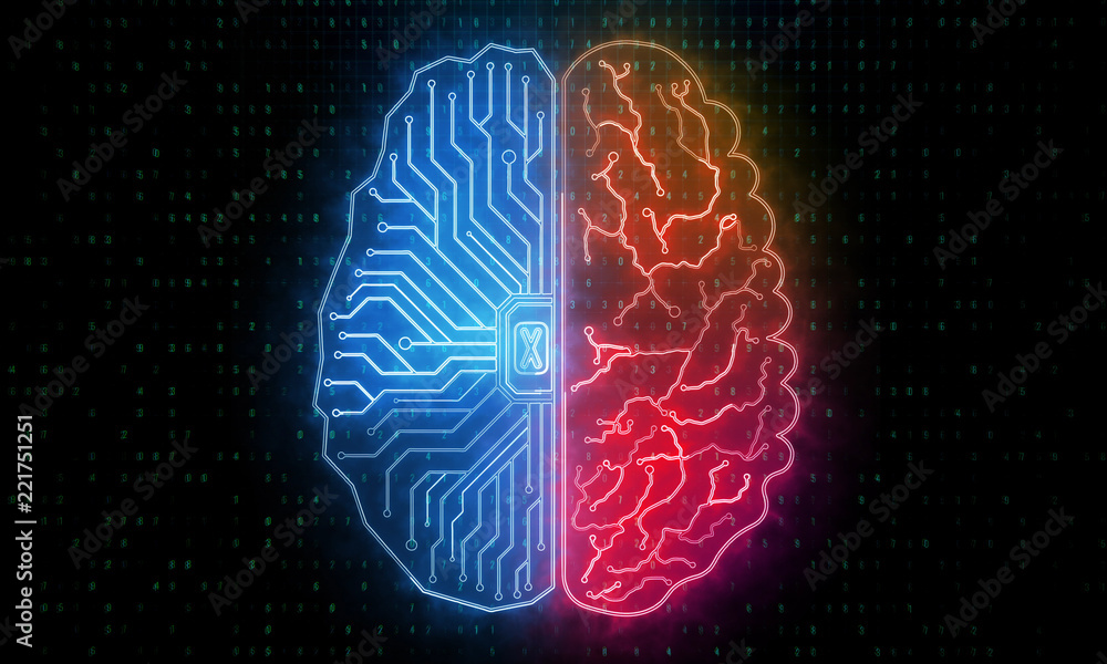 Aufkleber abstract circuit brain background