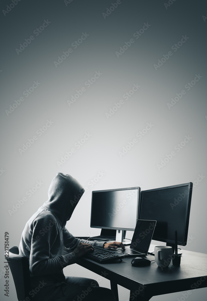 Poster hacking and thief concept