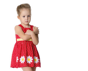 Portrait of a little girl close-up.