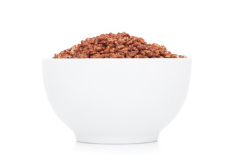 White bowl with natural organic granola cereal