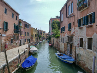 Fototapeta na wymiar Venice, Italy, Venetian Canals in summer
