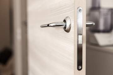 Closeup on door handle. Nobody