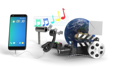 Technology features concept background, 3d rendering