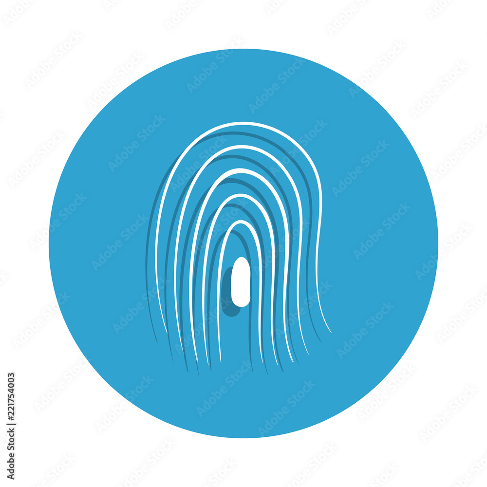 Poster fingerprint icon in badge style. one of cyber security collection icon can be used for ui, ux