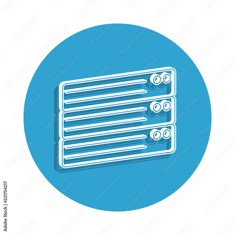 Poster server icon in badge style. one of cyber security collection icon can be used for ui, ux
