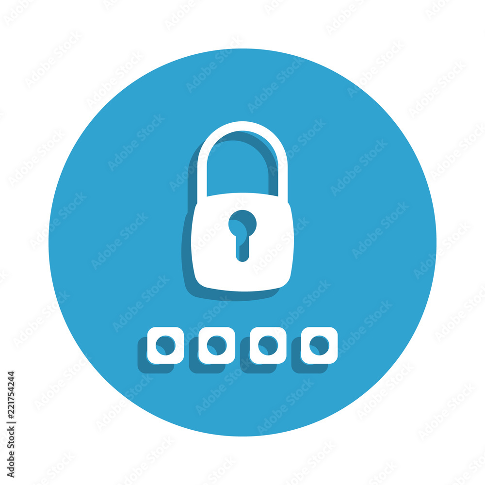 Poster password icon in badge style. one of cyber security collection icon can be used for ui, ux