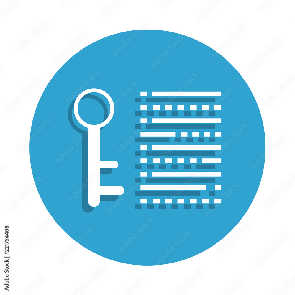 Poster digital key icon in badge style. one of cyber security collection icon can be used for ui, ux