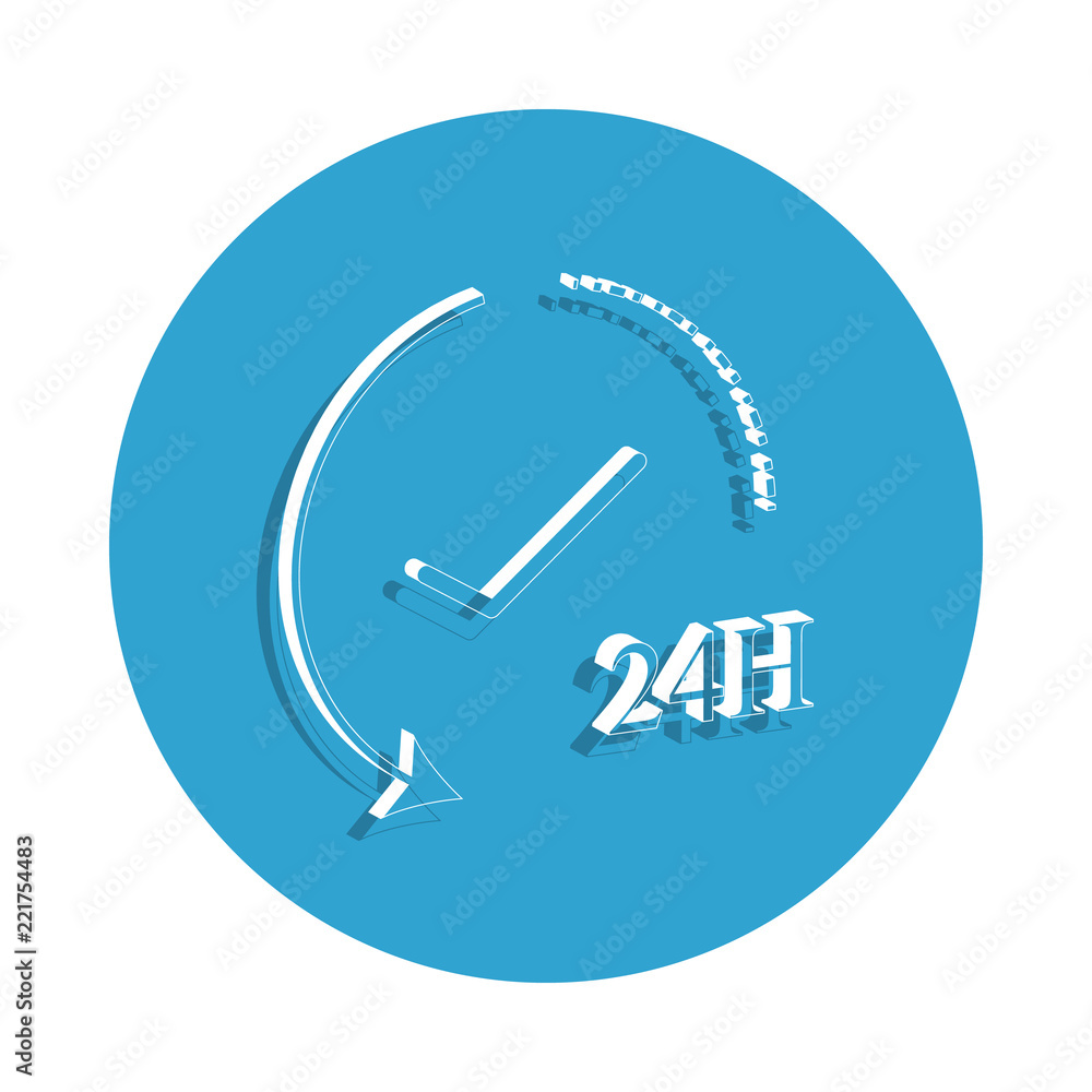 Aufkleber 24 hours work icon in badge style. one of cyber security collection icon can be used for ui, ux