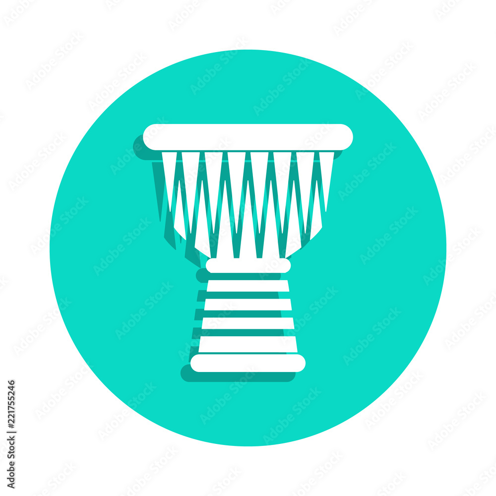 Poster ngoma icon in badge style. one of music instruments collection icon can be used for ui, ux