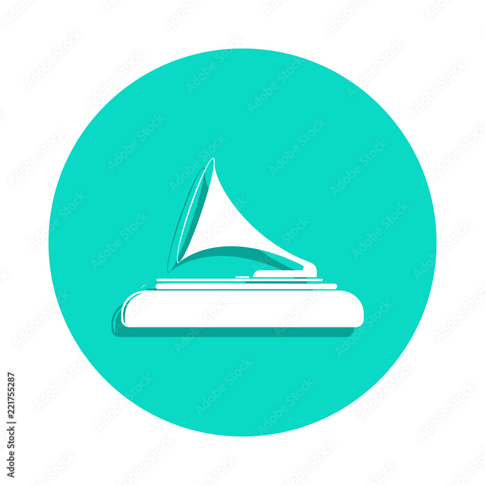 Aufkleber gramophone icon in badge style. one of music instruments collection icon can be used for ui, ux