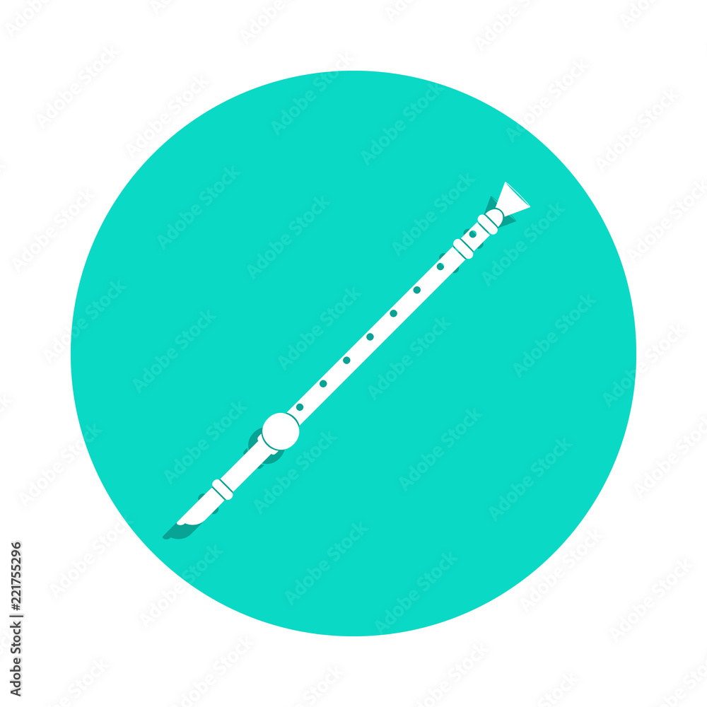 Poster clarinet icon in badge style. one of music instruments collection icon can be used for ui, ux
