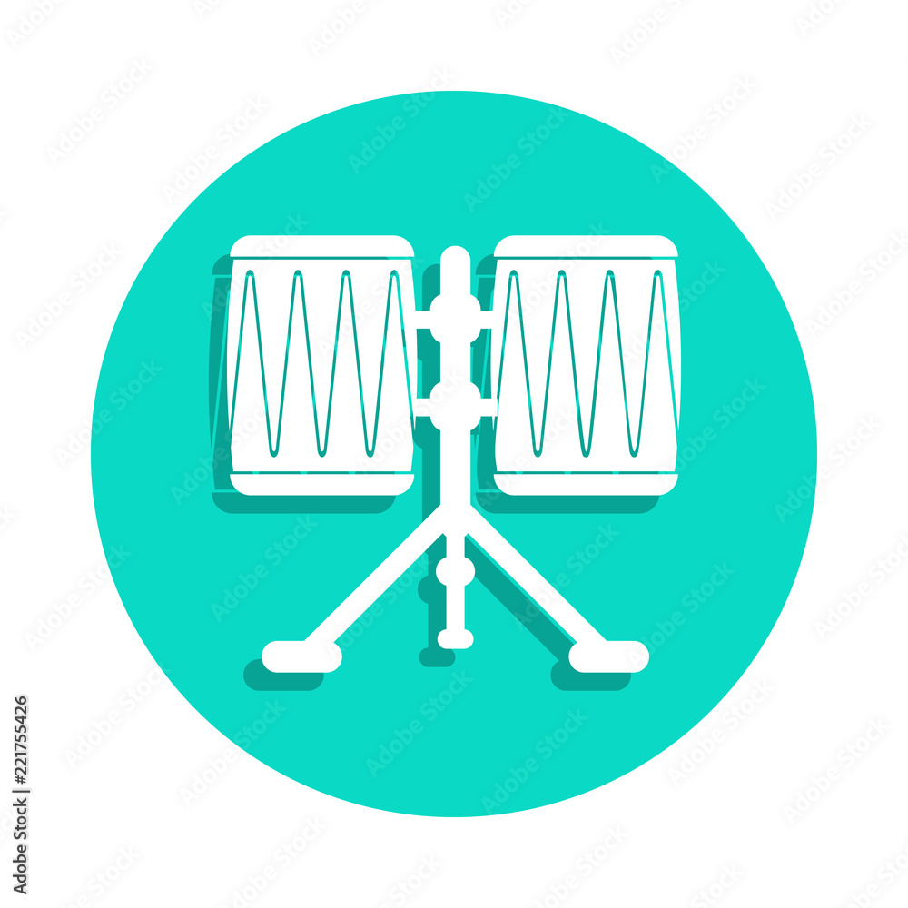 Poster shock congo icon in badge style. one of music instruments collection icon can be used for ui, ux