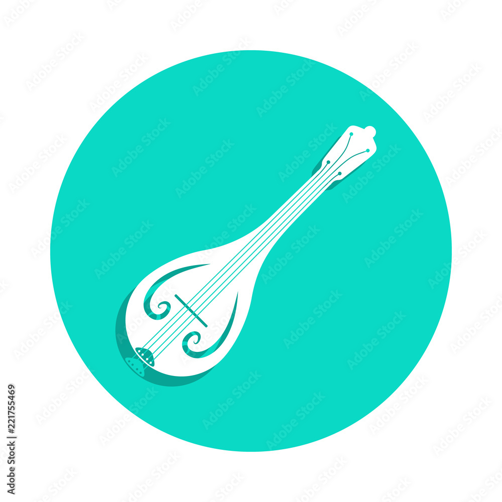 Aufkleber sitar icon in badge style. one of music instruments collection icon can be used for ui, ux
