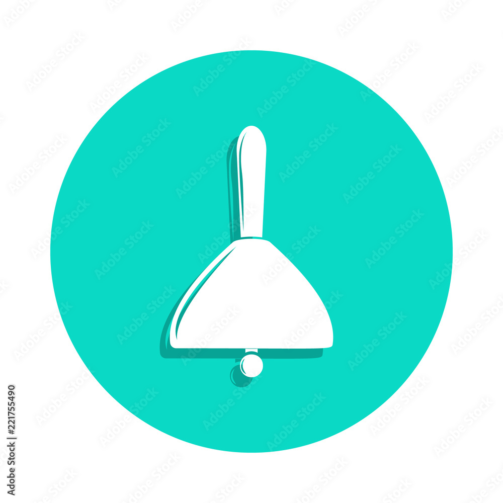 Poster bell icon in badge style. one of music instruments collection icon can be used for ui, ux