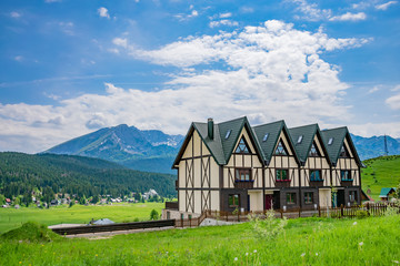 Fototapeta na wymiar Picturesque architecture in a mountain village.
