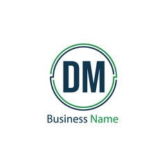 Initial Letter DM Logo Template Design