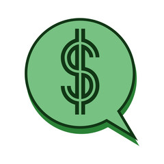 Dollar In Circle Speech Bubble