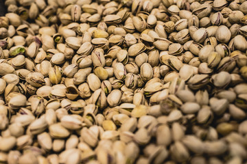 Lots of roasted and nutritious pistachios.