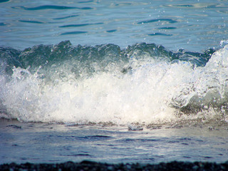 waves breaking on the beach