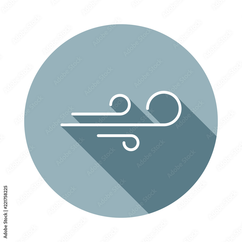 Poster wind icon in flat long shadow style. one of web collection icon can be used for ui, ux