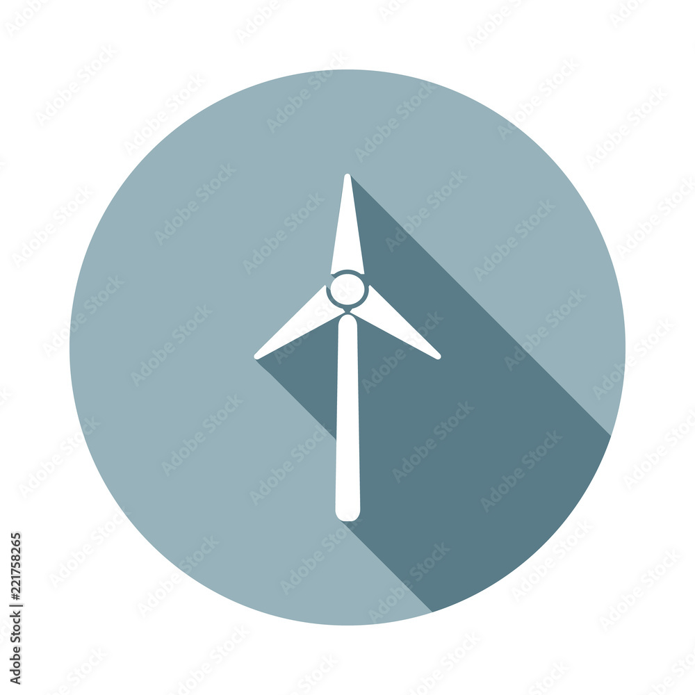 Poster windmill icon in flat long shadow style. one of web collection icon can be used for ui, ux