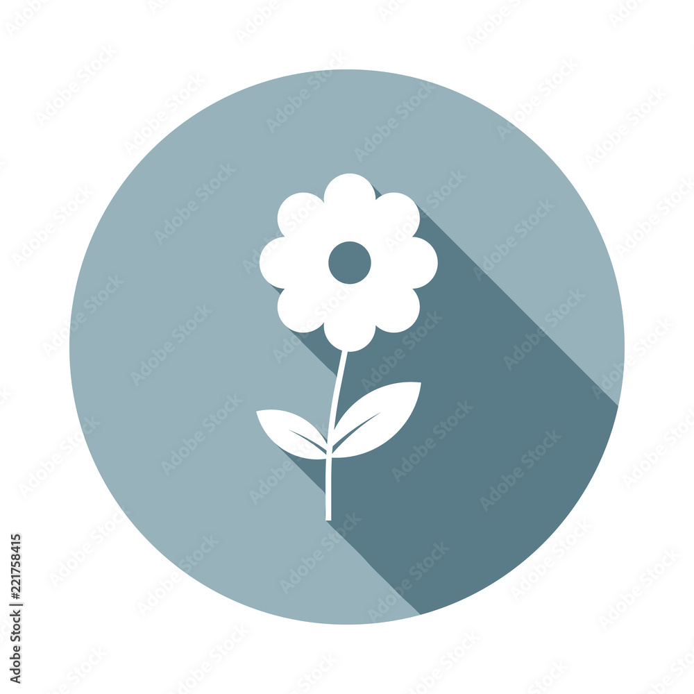 Poster flower icon in flat long shadow style. one of web collection icon can be used for ui, ux