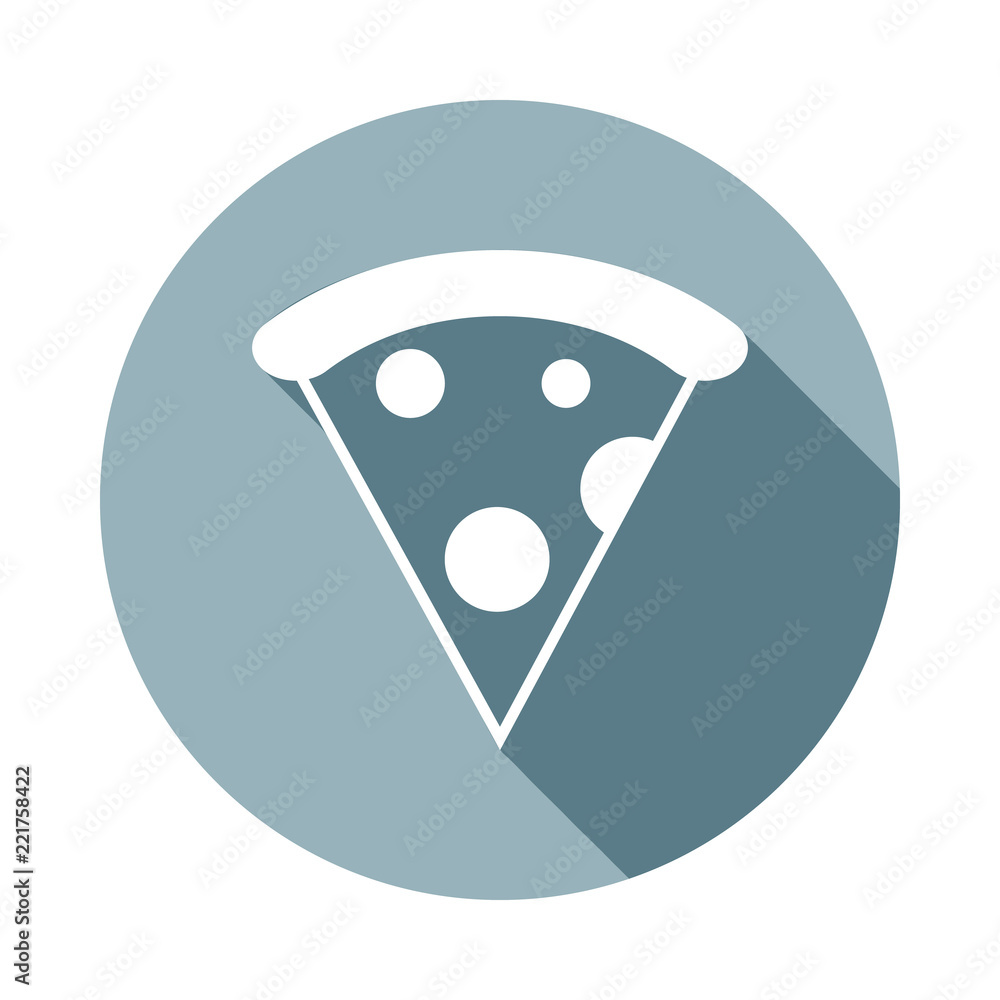 Aufkleber pizza icon in flat long shadow style. one of web collection icon can be used for ui, ux