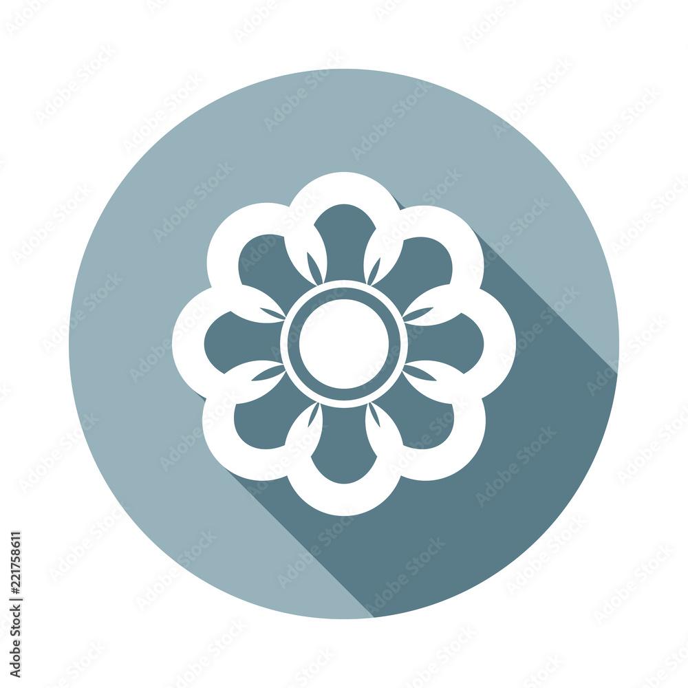 Poster flower icon in flat long shadow style. one of web collection icon can be used for ui, ux