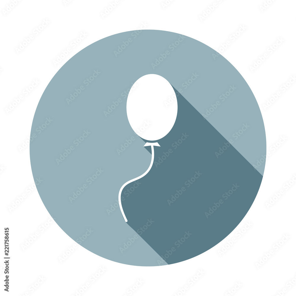Aufkleber balloon icon in flat long shadow style. one of web collection icon can be used for ui, ux