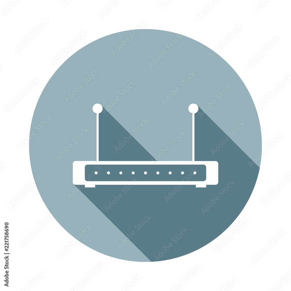Poster router icon in flat long shadow style. one of web collection icon can be used for ui, ux
