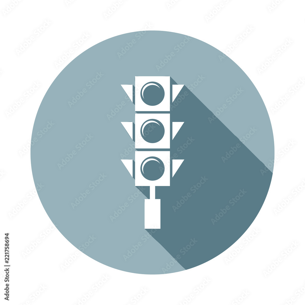 Poster traffic light icon in flat long shadow style. one of web collection icon can be used for ui, ux