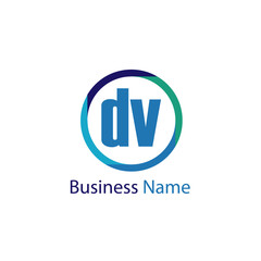 Initial Letter DV Logo Template Design