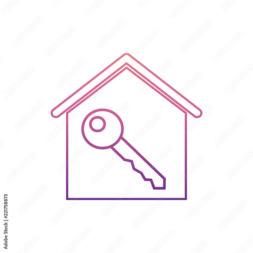 Poster key in the houseicon in nolan style. one of web collection icon can be used for ui, ux