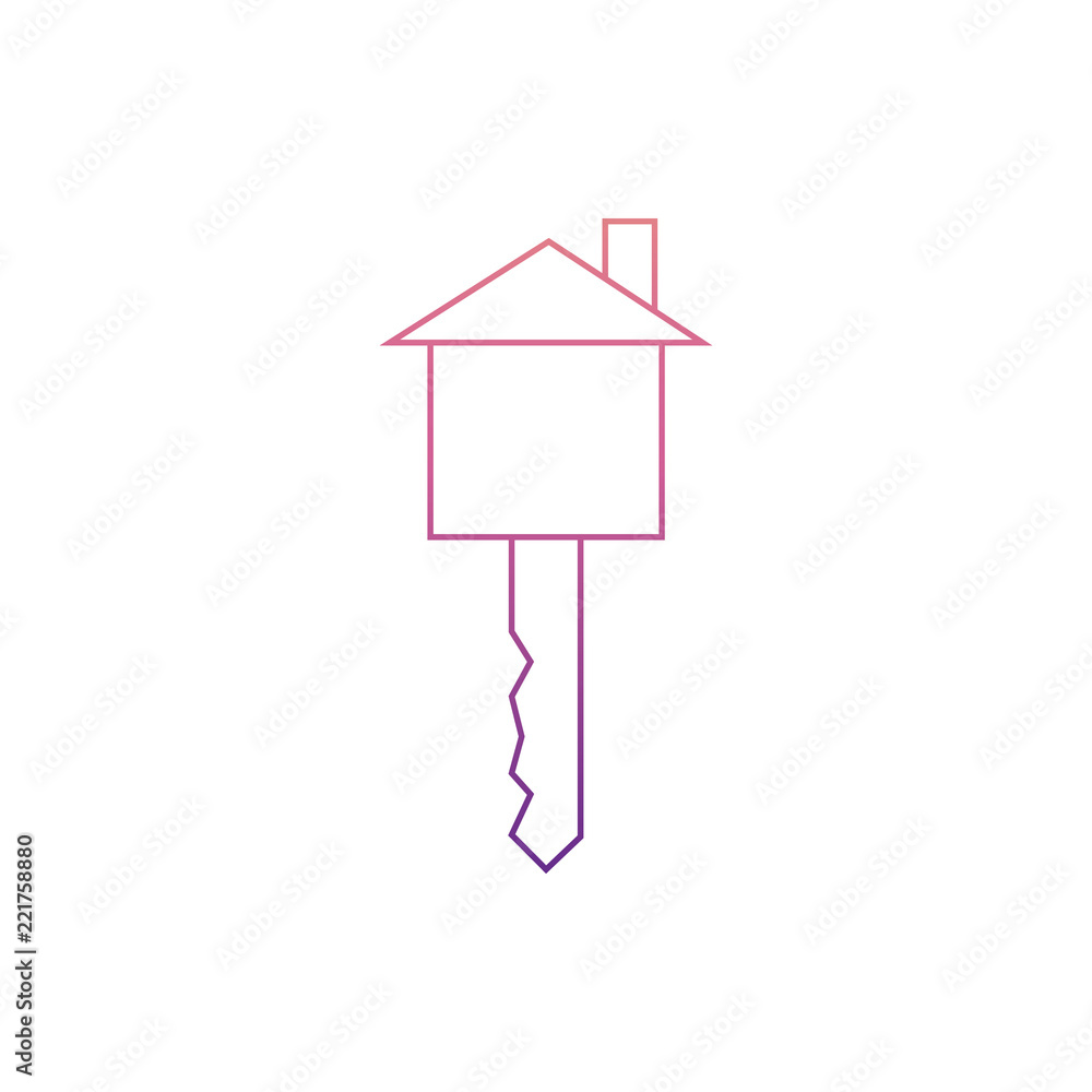Poster key in the form of a houseicon in nolan style. one of web collection icon can be used for ui, ux
