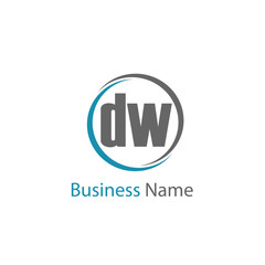 Initial Letter DW Logo Template Design