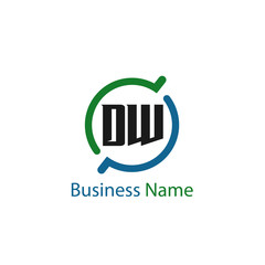 Initial Letter DW Logo Template Design