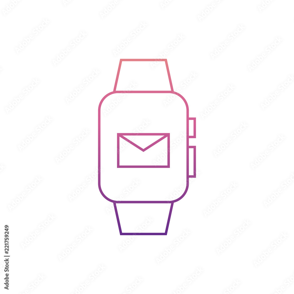 Poster smart watch messageicon in nolan style. one of web collection icon can be used for ui, ux