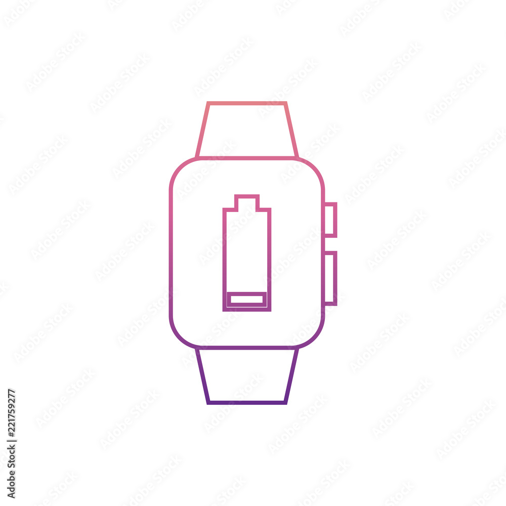 Poster battery low on a smart watchicon in nolan style. one of web collection icon can be used for ui, ux