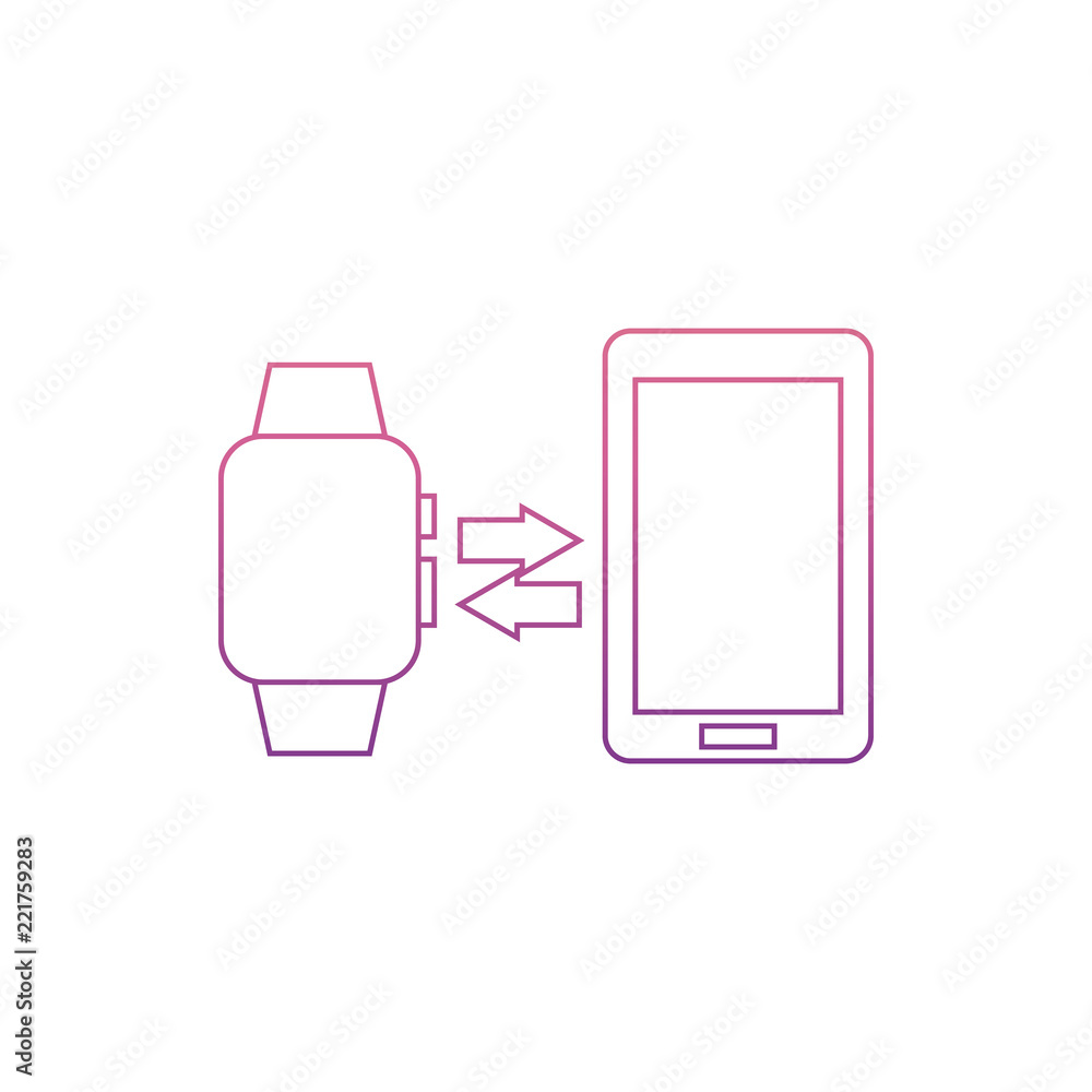 Poster synchronize smart watches with your phoneicon in nolan style. one of web collection icon can be used