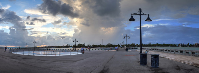 Edward B. Knight Pier at sunset in Key West,