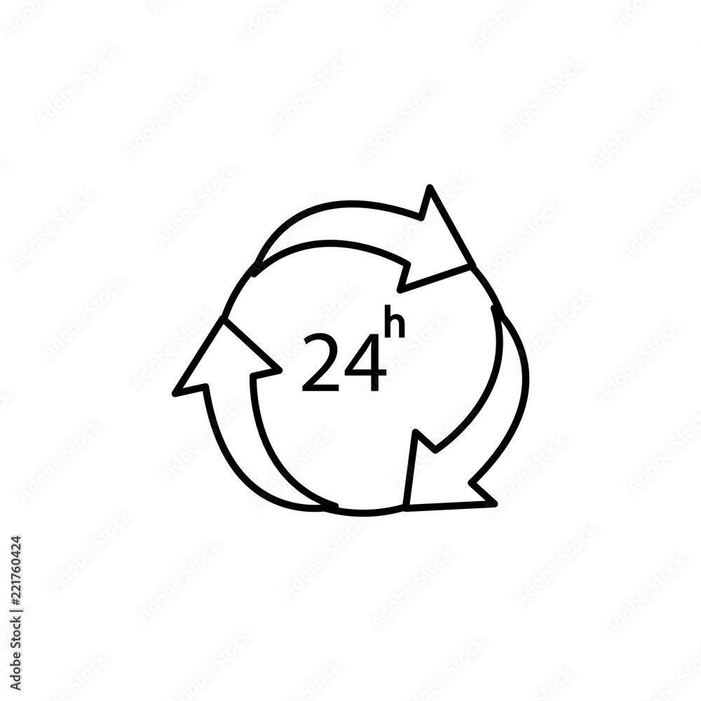 Aufkleber 24 hours icon. element of global logistics icon for mobile concept and web apps. thin line 24 hours 